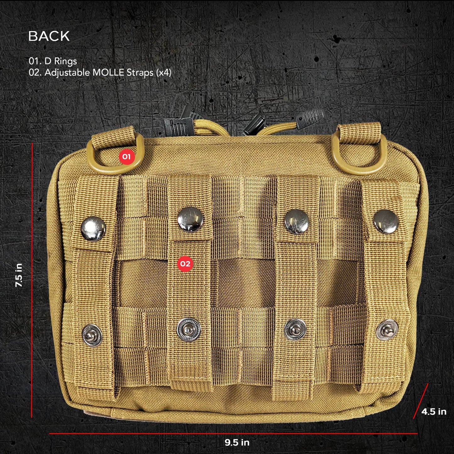 Excursion Gear Organizer; Backpack Organizer | Utility MOLLE Bag Pouch | Backpacking; Day Packs; Go Bags; Bug Out Bags; 72 Hour Kits; Survival Kits; Tactical Pack; First Aid Supplies
