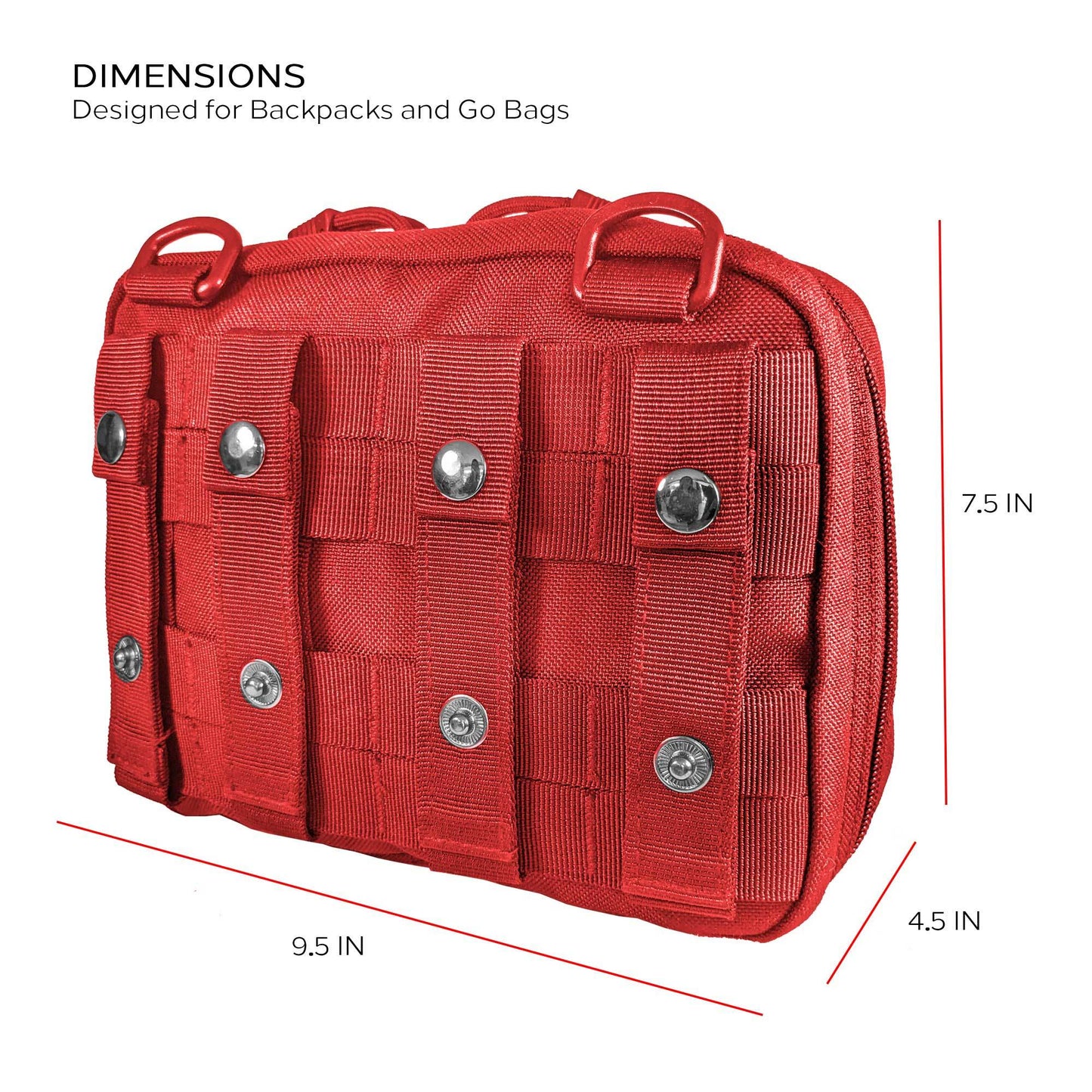First Aid MOLLE Bag for First Aid Kits (IFAK) | Emergency; Backpacking; Travel; Tactical; Go Bag; Bug Out Bag; 72 Hour Kit; Essentials; EDC; EMT; IFAK; Survival | (Bag Only)