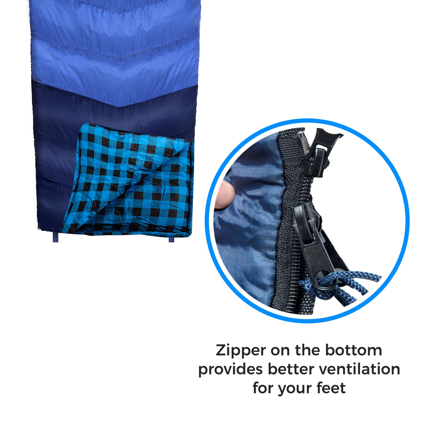 Outdoor Sleeping Bag for Adults;  XL THREE-ZONE Thickened Design Warm and Comfortable for Camping 3-4 Seasons Cold Weather with Compression Sack