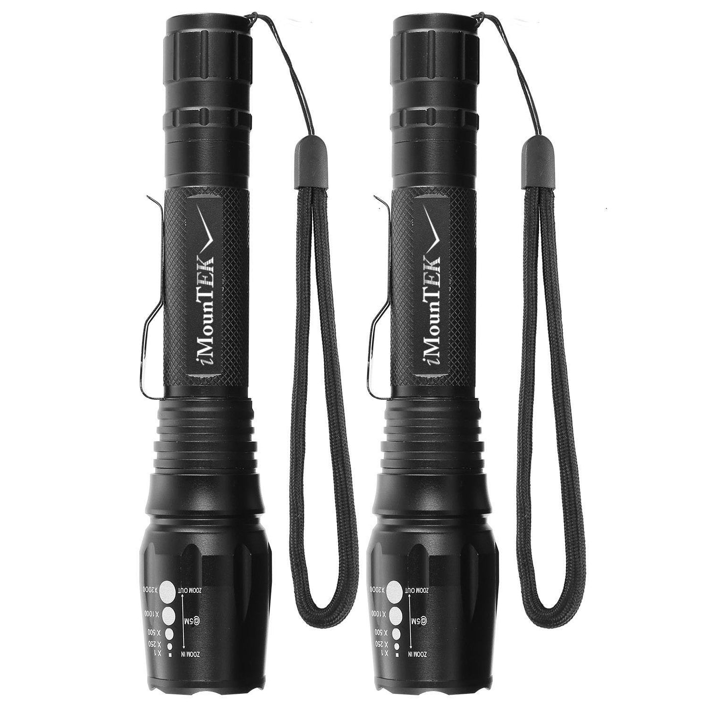 2Packs T6 Tactical Military LED Flashlight 50000LM Zoomable Rechargeable Flashlight Torch w/ 5Modes SOS Night Light