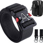 Quick Release Buckle Tactical Belt Military Hiking Rigger Nylon Web Work Belt Heavy Duty Work Belt Stretch Strap (Black-A)