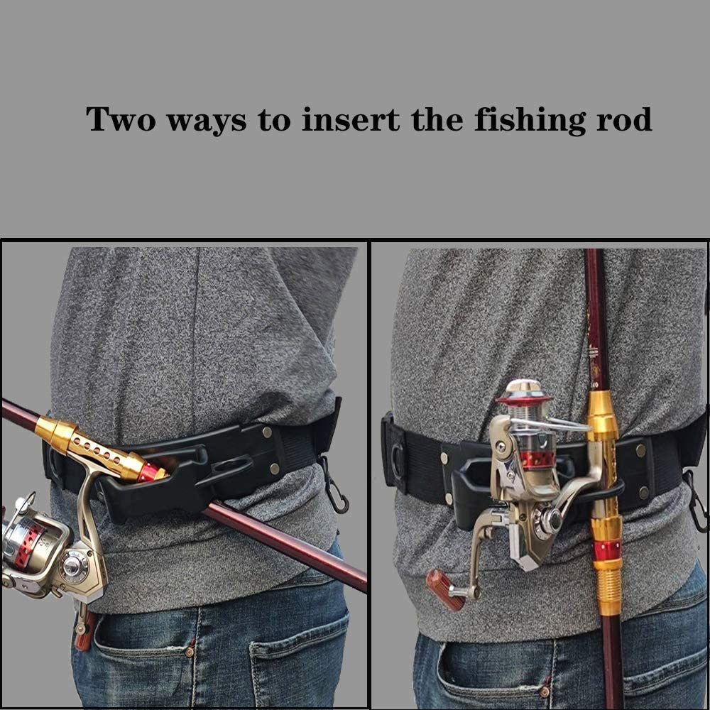 Kylebooker Fly Fishing 3rd Hand Rod Holder Adjustable Belt Fishing Rod Holder for Fishing Waist Belt Wading Accessories